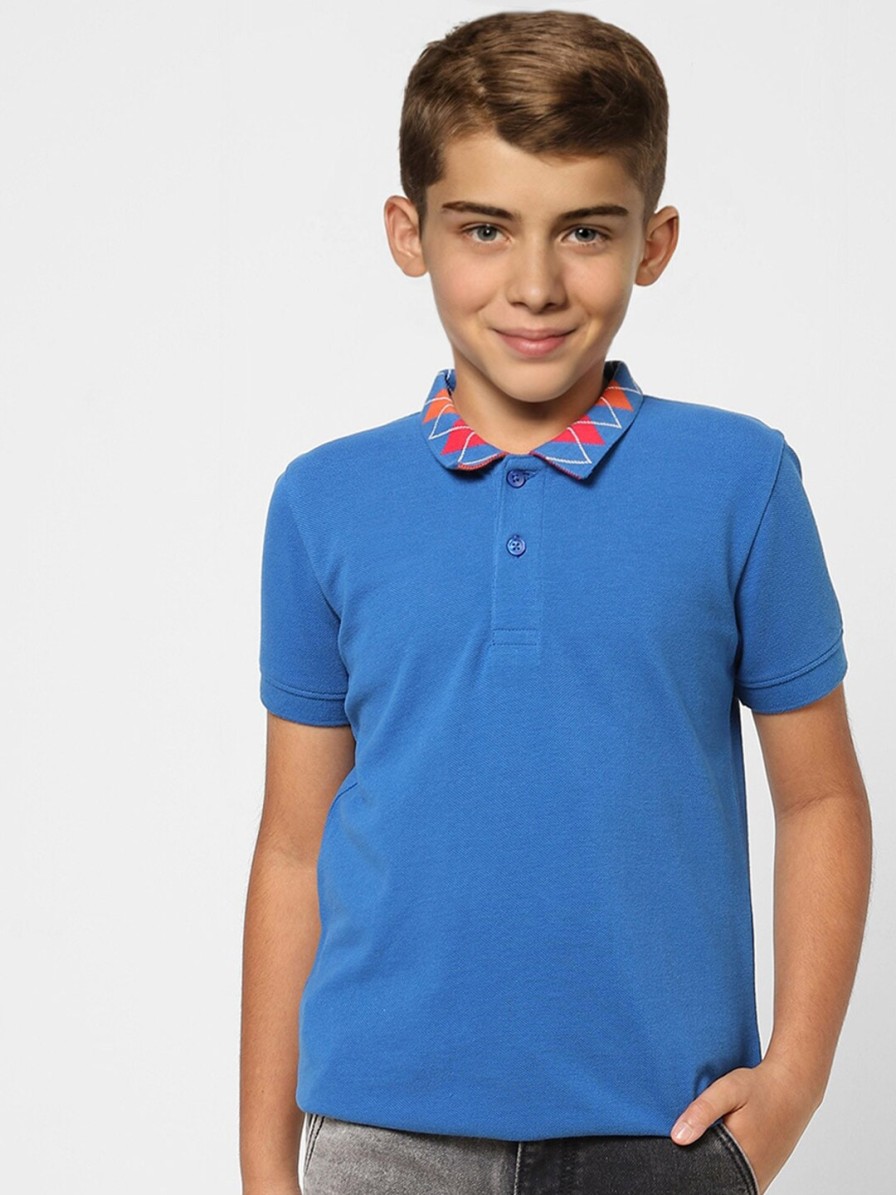 Kids Jack & Jones T-Shirts | Buy Jack & Jones Boys Blue Polo Collar T Shirt - Apparel For Boys