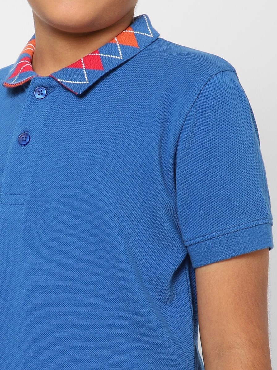 Kids Jack & Jones T-Shirts | Buy Jack & Jones Boys Blue Polo Collar T Shirt - Apparel For Boys