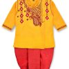 Kids BAESD Ethnic Wear | Buy Baesd Boys Ethnic Motifs Embroidered Pure Cotton Straight Kurta With Dhoti Pants - Apparel For Boys