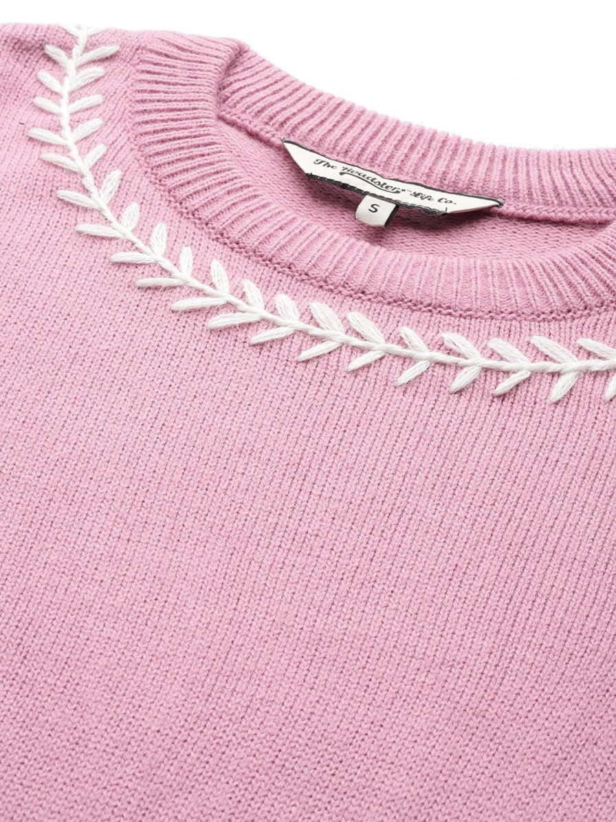 Women Roadster Sweaters & Sweatshirts | Buy The Roadster Lifestyle Co. Women Pink Solid Sweater - Apparel For Women