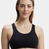 Women JocBest Bra | Buy Jockey Black Solid Non Wired Non Padded Sports Bra 1582 0105 - Apparel For Women