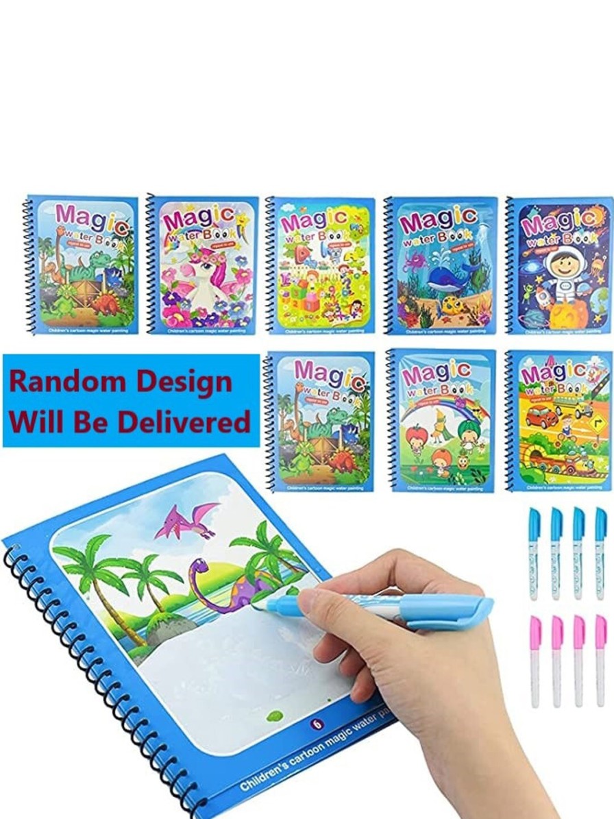 Kids ADKD Learning & Development | Buy Adkd Kids Pack Of 4 Reusable Random Design Drawing Magic Water Coloring Book - Toys And Games For Unisex Kids