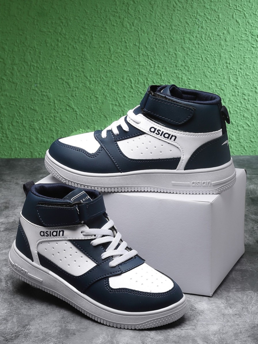 Kids ASIAN Casual Shoes | Buy Asian Boys Colourblocked Lightweight Comfort Insole Mid Top Sneakers - Footwear For Boys