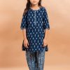 Kids Sangria Kurta Sets | Buy Sangria Girls Ethnic Motifs Printed Pure Cotton Straight Kurta With Trousers - Apparel For Girls