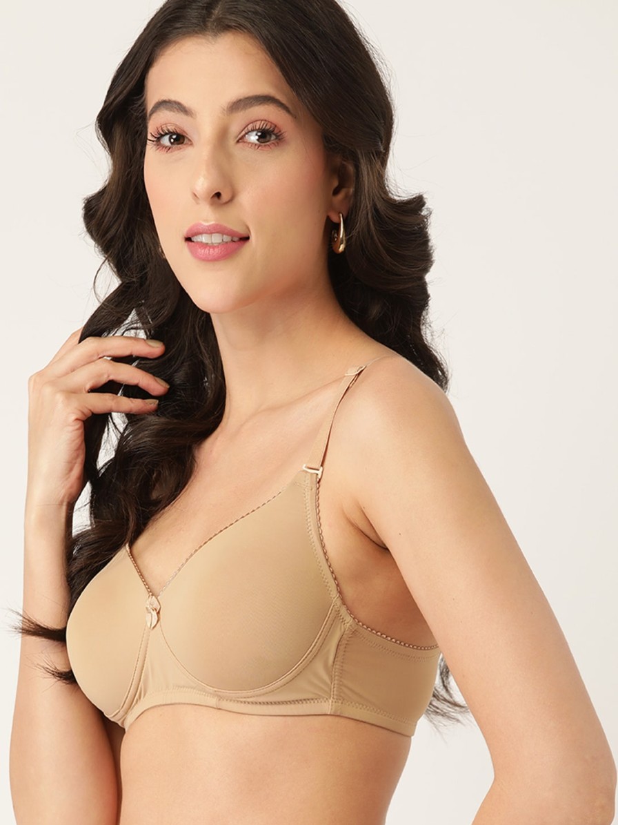 Women DressBerry Bra | Buy Dressberry Nude Coloured T Shirt Bra Lightly Padded - Apparel For Women