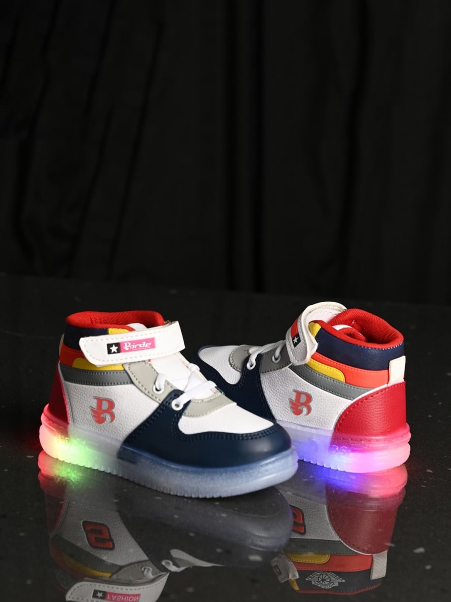 Kids BIRDE Casual Shoes | Buy Birde Boys Colourblocked Led Lightweight Mid Top Sneakers - Footwear For Boys