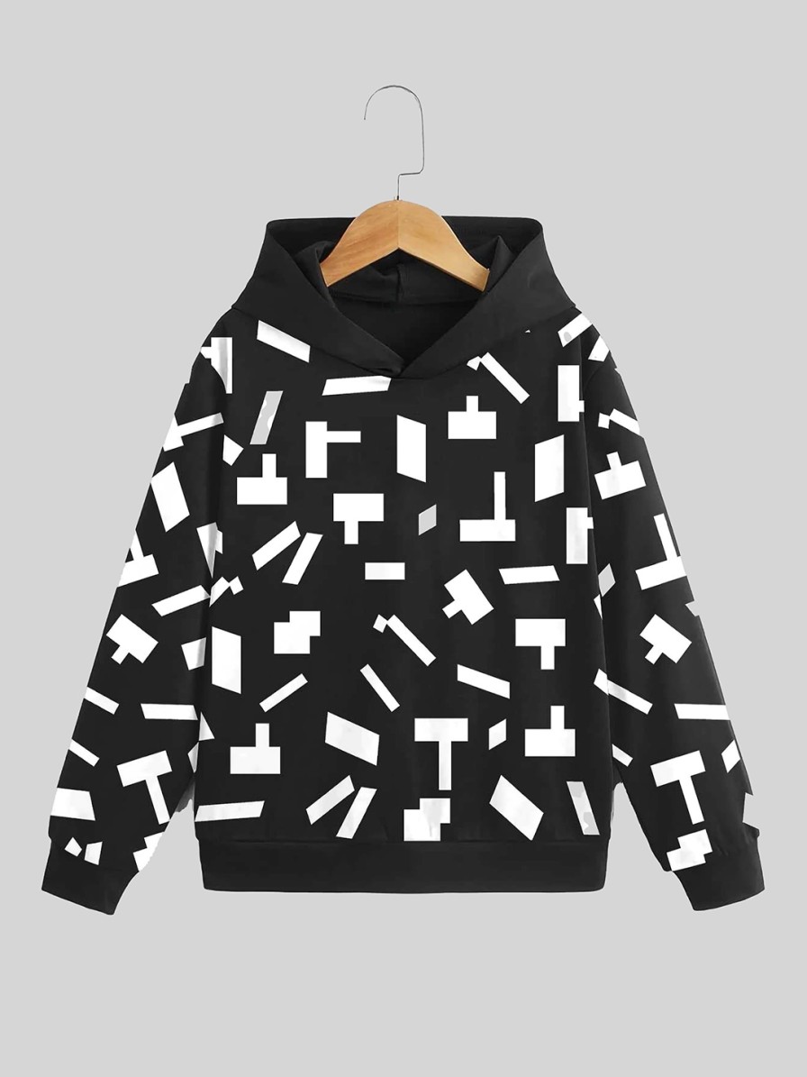 Kids BAESD Jacket, Sweater & Sweatshirts | Buy Baesd Boys Abstract Printed Hooded Regular Long Sleeves Cotton Sweatshirt - Apparel For Boys