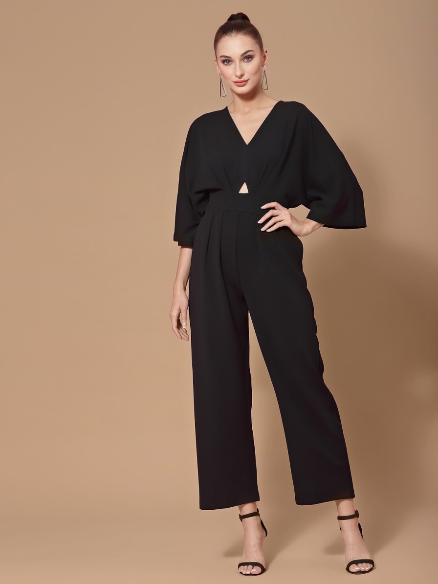 Women KASSUALLY Jumpsuits | Buy Kassually Black Solid Basic Jumpsuit - Apparel For Women