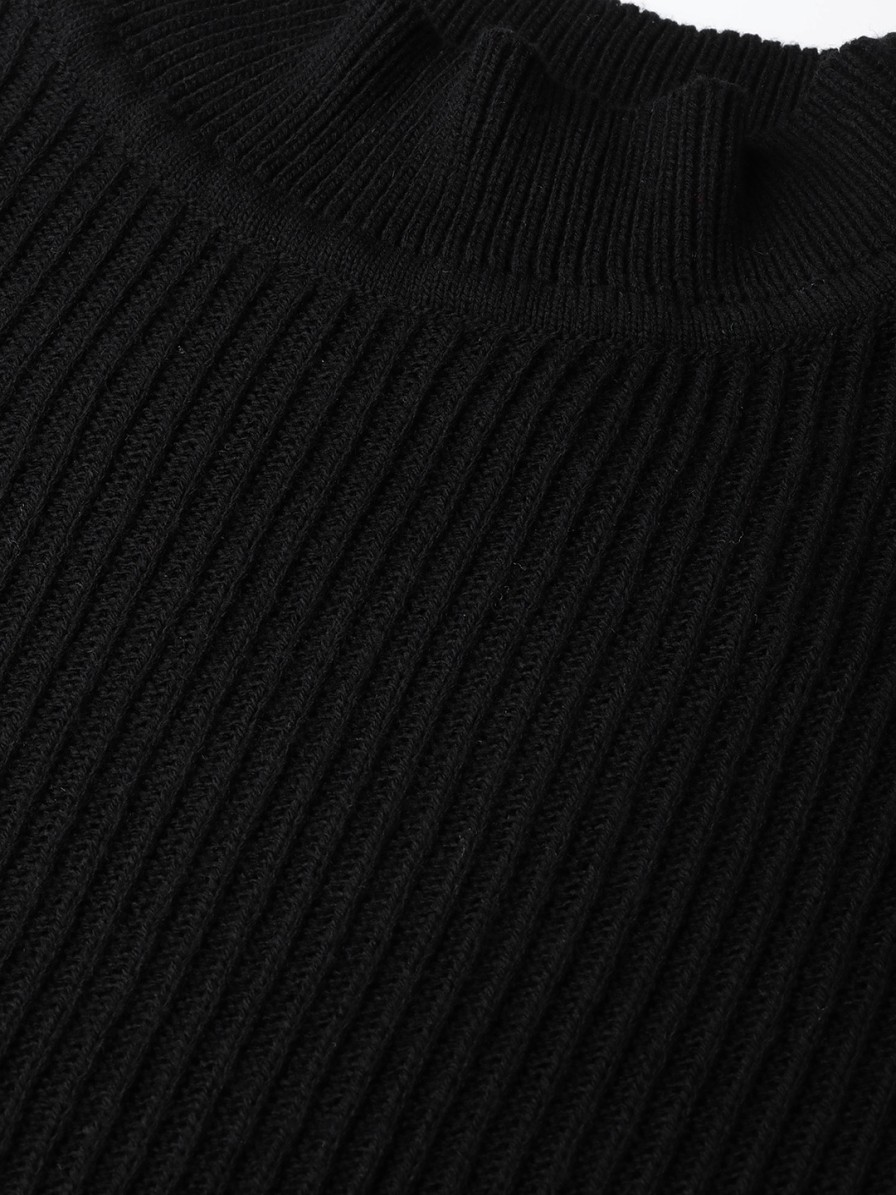 Women Roadster Sweaters & Sweatshirts | Buy Roadster Women Black Self Striped Pullover Sweater - Apparel For Women