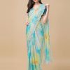 Women Mitera Sarees | Buy Mitera Blue & Blue Tie And Dye Beads And Stones Saree - Apparel For Women