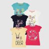 Kids max Tshirts | Buy Max Girls Pack Of 5 Typography Printed T Shirts - Apparel For Girls