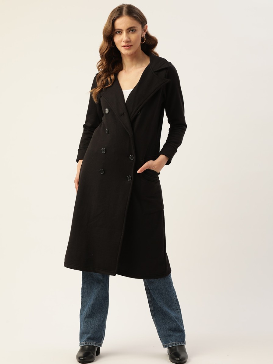 Women Alsace Lorraine Paris Jackets & Coats | Buy Alsace Lorraine Paris Women Black Longline Trench Coat - Apparel For Women