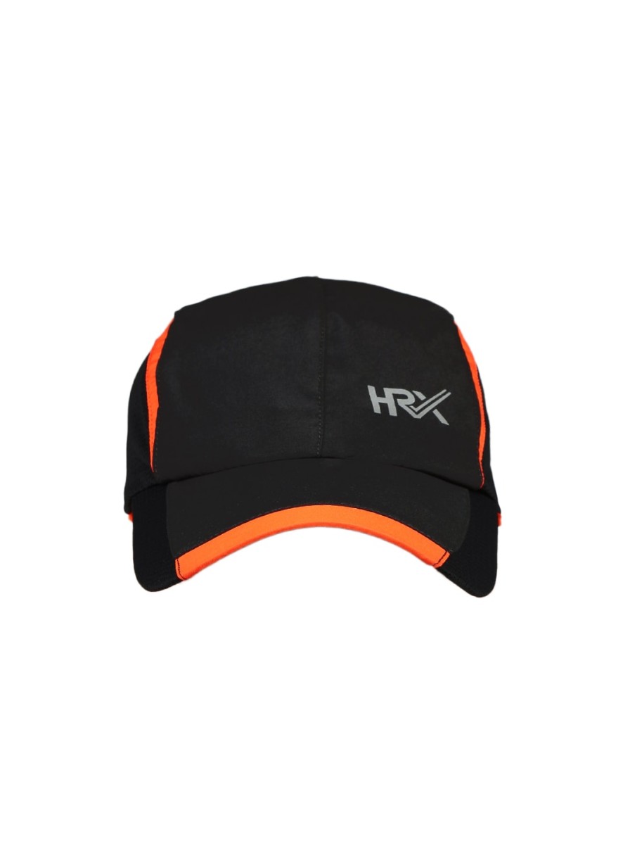 Men HRX by Hrithik Roshan Sports Accessories | Buy Hrx By Hrithik Roshan Men Black & Orange Colourblocked Running Dryfit Cap - Accessories For Men