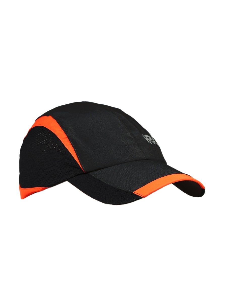 Men HRX by Hrithik Roshan Sports Accessories | Buy Hrx By Hrithik Roshan Men Black & Orange Colourblocked Running Dryfit Cap - Accessories For Men