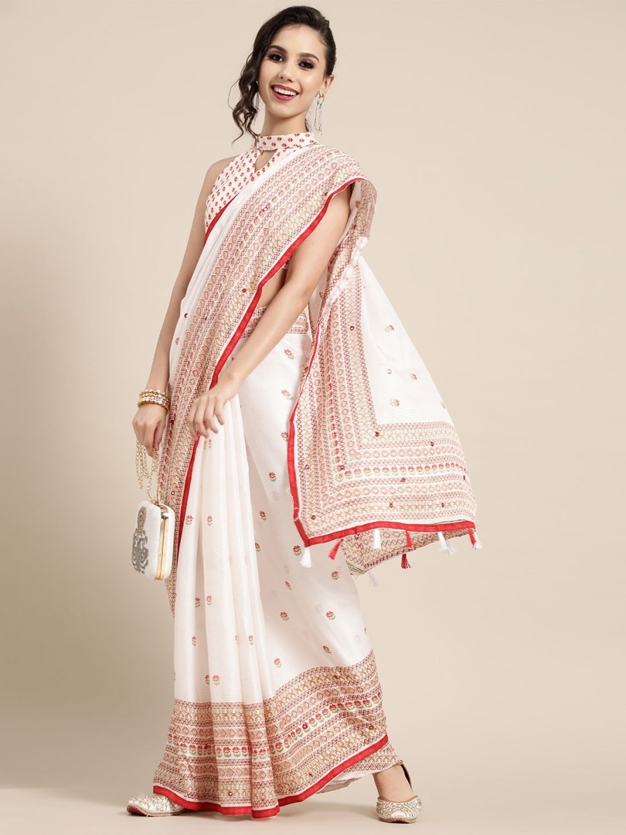 Women Saree mall Sarees | Buy Saree Mall Ethnic Motifs Saree With Sleek Border - Apparel For Women