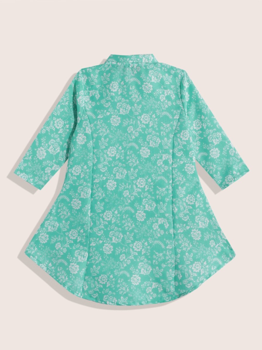 Kids Sangria Tops | Buy Sangria Girls Floral Print Shirt Style Longline Top - Apparel For Girls