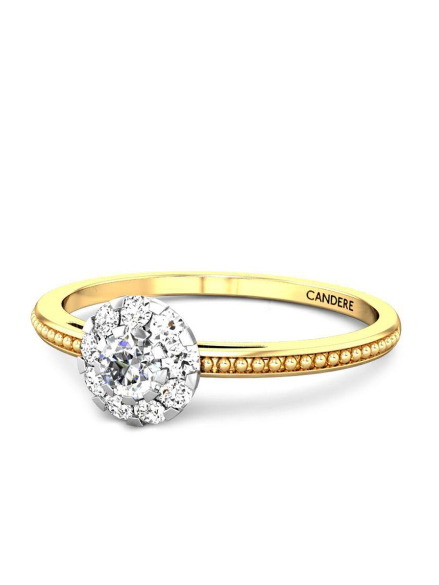 Women CANDERE A KALYAN JEWELLERS COMPANY Fine Jewellery | Buy Candere A Kalyan Jewellers Company Cubic Zirconia Studded 14Kt Gold Finger Ring 1.11Gm - Accessories For Women