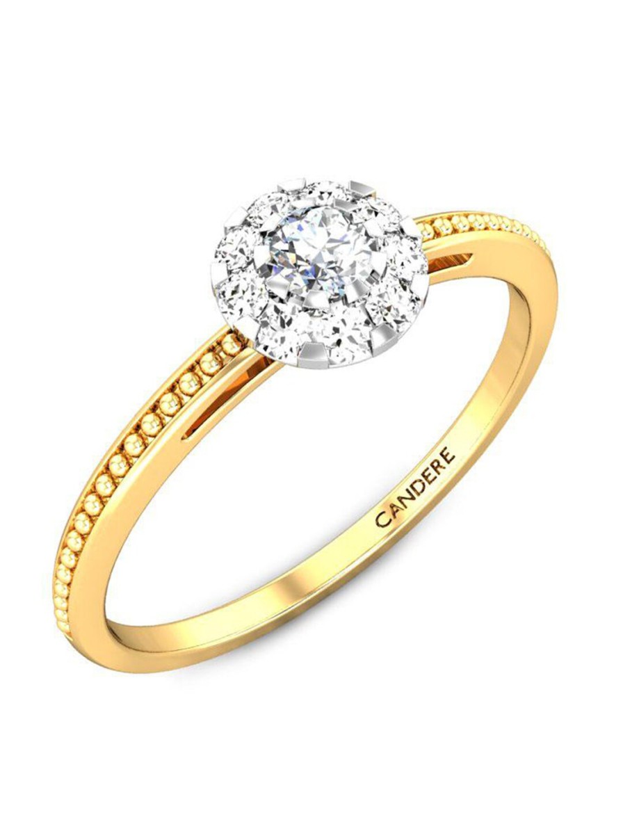 Women CANDERE A KALYAN JEWELLERS COMPANY Fine Jewellery | Buy Candere A Kalyan Jewellers Company Cubic Zirconia Studded 14Kt Gold Finger Ring 1.11Gm - Accessories For Women