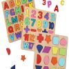 Kids CHOCOZONE Learning & Development | Buy Chocozone Kids Set Of 3 Brown Wooden Learning Board Alphabets, Numbers & Shapes Puzzle Toys - Toys And Games For Unisex Kids