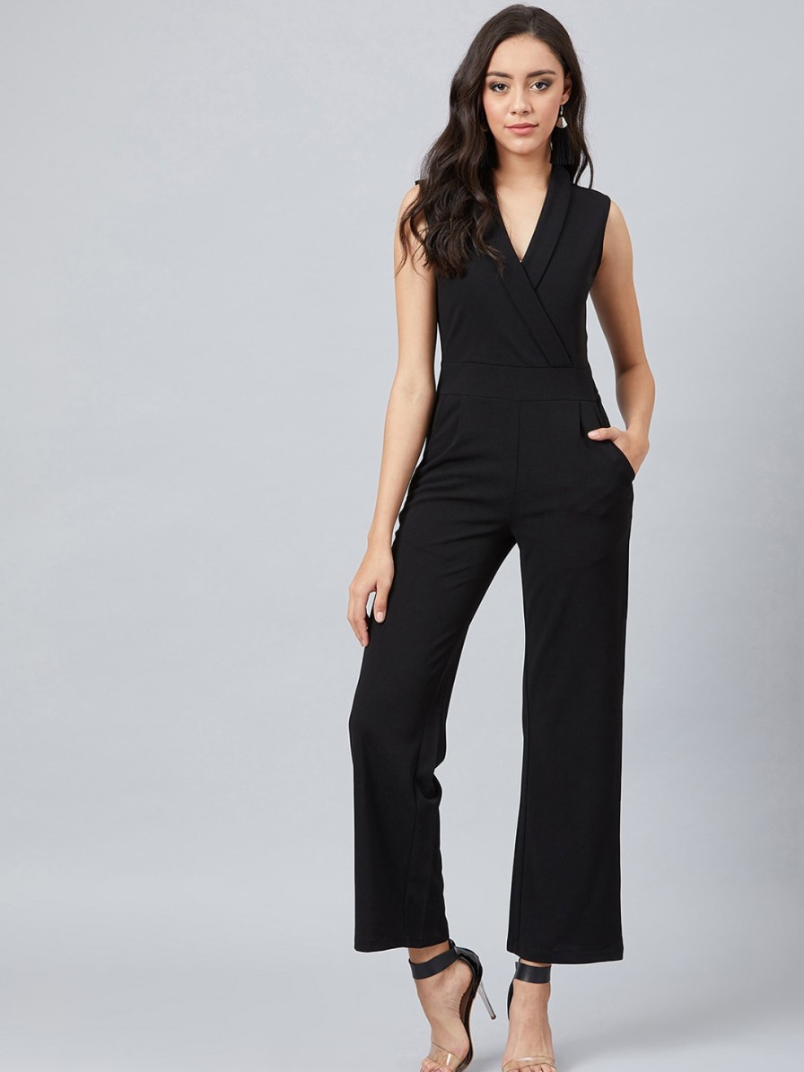 Women Athena Jumpsuits | Buy Athena Women Black Solid Basic Jumpsuit - Apparel For Women