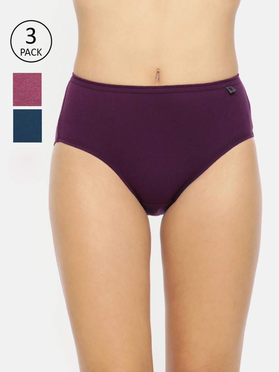 Women Van Heusen Briefs | Buy Van Heusen Pack Of 3 Assorted Solid Antibacterial Hipster Briefs 11101 - Apparel For Women