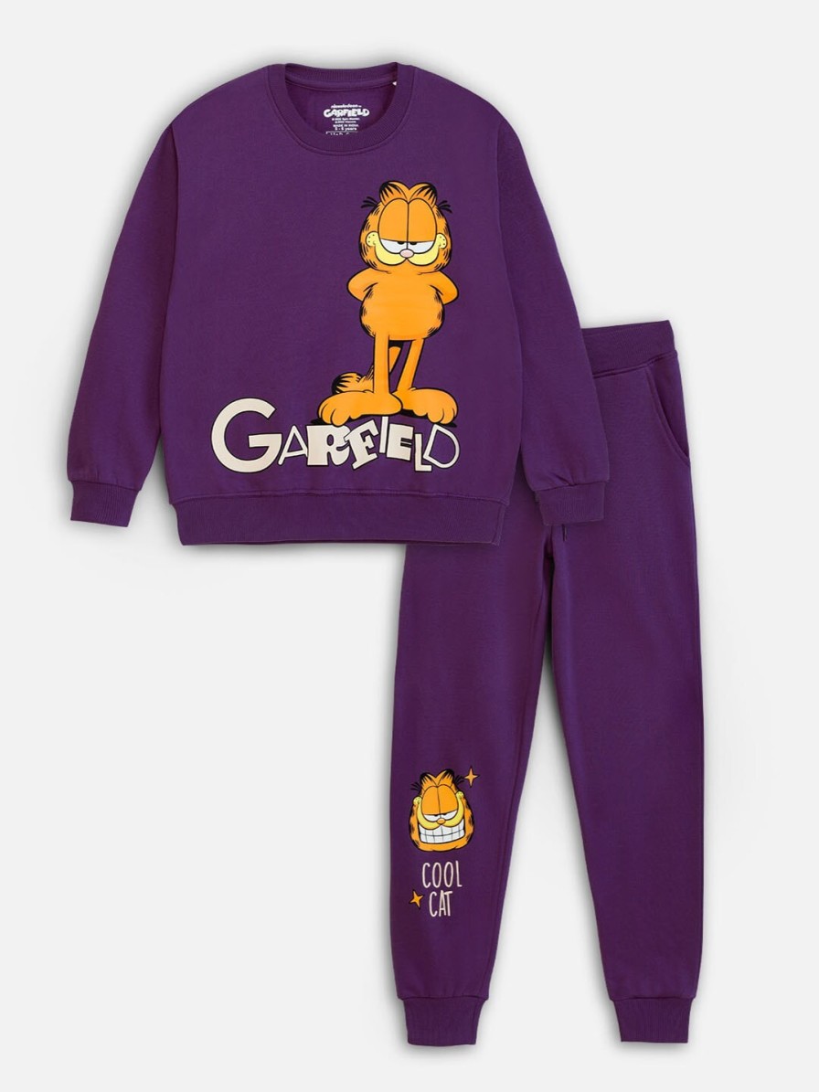 Kids Nap Chief Clothing Sets | Buy Nap Chief Kids Garfield Printed Fleece Sweatshirt With Joggers Set - Apparel For Unisex Kids