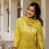 Women Anouk Kurtas & Suits | Buy Anouk Floral Yoke Design Pure Cotton Straight Kurta With Patiala & Dupatta - Apparel For Women