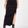 Women SASSAFRAS Shorts & Skirts | Buy Sassafras Ribbed Front Ruched Midi Skirt - Apparel For Women