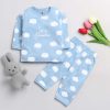 Kids Clt.s Innerwear & Sleepwear | Buy Clt.S Kids Blue & White Printed Pure Cotton Night Suit - Apparel For Unisex Kids