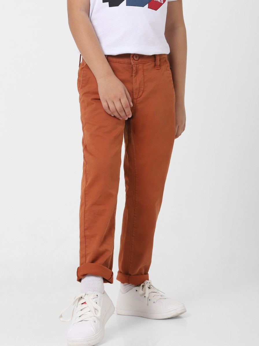 Kids Jack & Jones Trousers | Buy Jack & Jones Boys Brown Cotton Chinos - Apparel For Boys