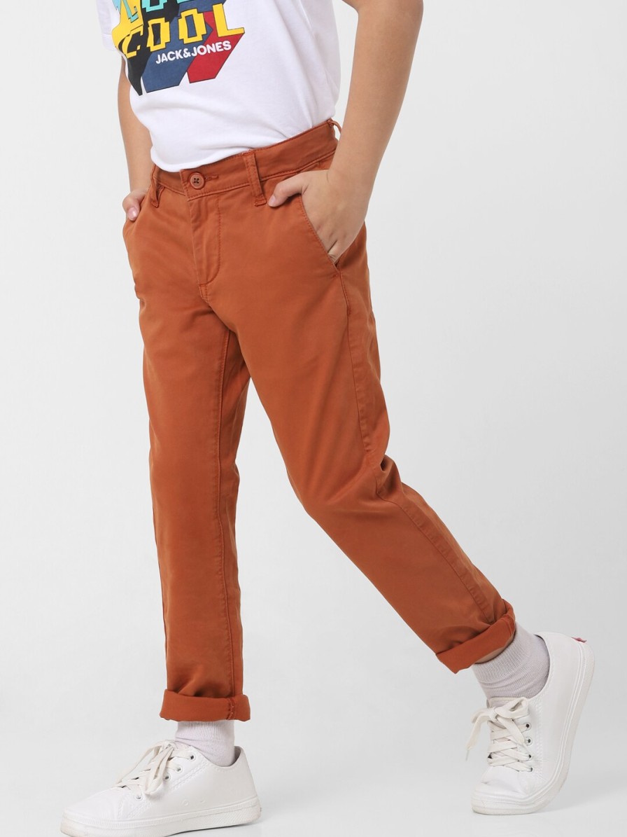 Kids Jack & Jones Trousers | Buy Jack & Jones Boys Brown Cotton Chinos - Apparel For Boys