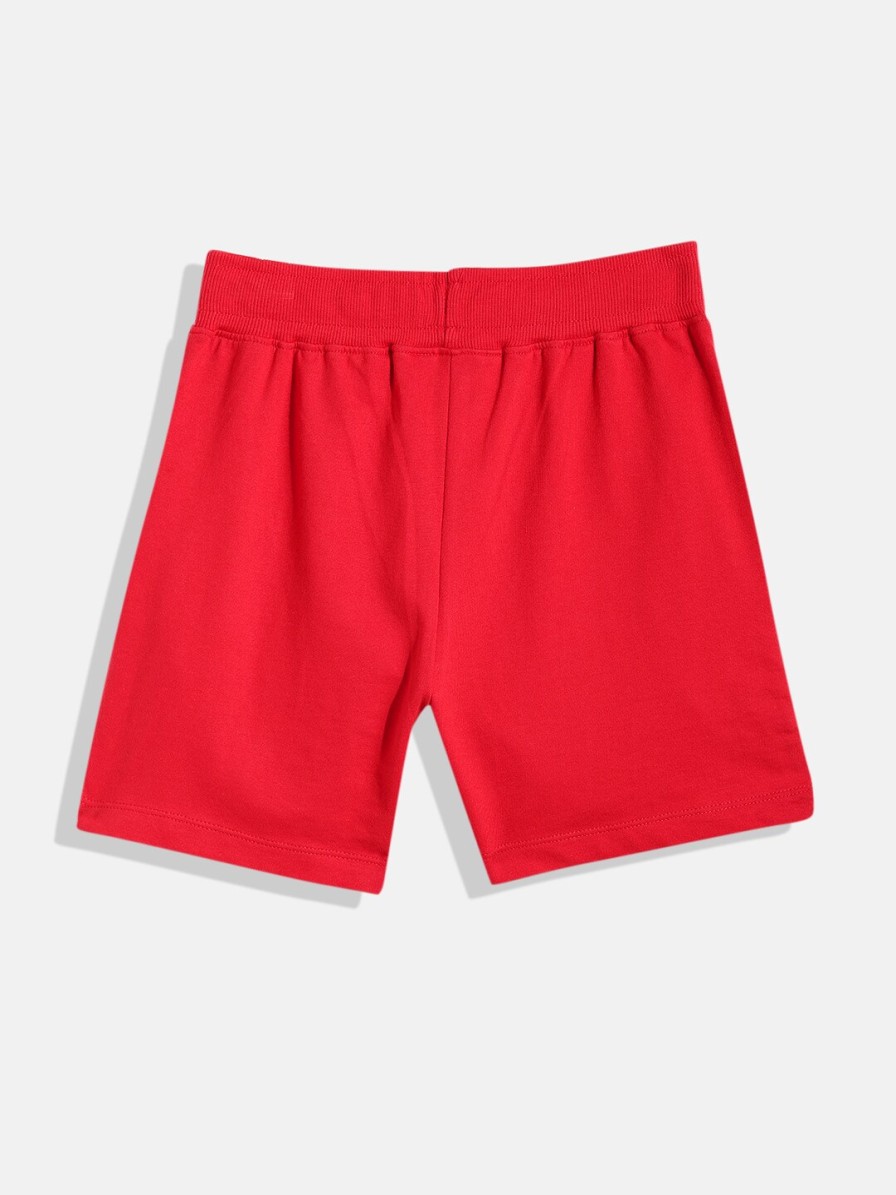 Kids HRX by Hrithik Roshan Hrx | Buy Hrx By Hrithik Roshan Boys Red Typography Printed Pure Cotton Sports Shorts - Apparel For Boys