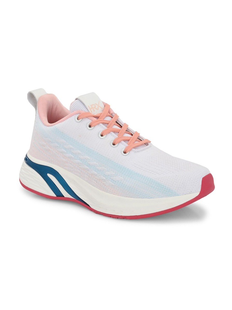 Women HRX by Hrithik Roshan Sports Shoes & Floaters | Buy Hrx By Hrithik Roshan Women White & Pink Lace Up Running Shoes - Footwear For Women