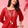 Women Anouk Kurtis, Tunics & Tops | Buy Anouk Floral Embroidered Tie Up Neck Straight Kurti - Apparel For Women