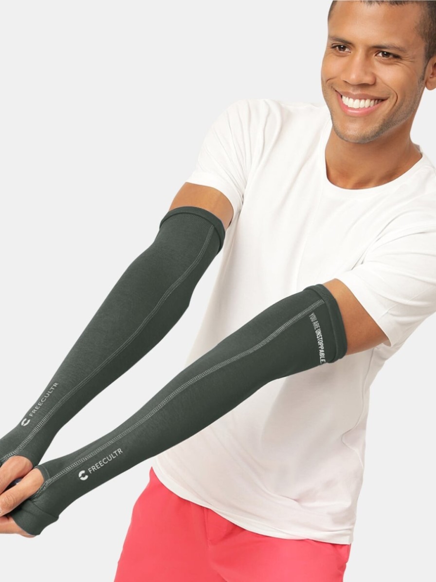 Men FREECULTR Mufflers, Scarves & Gloves | Buy Freecultr Bamboo Antibacterial Arm Sleeves With Built Glove - Accessories For Unisex