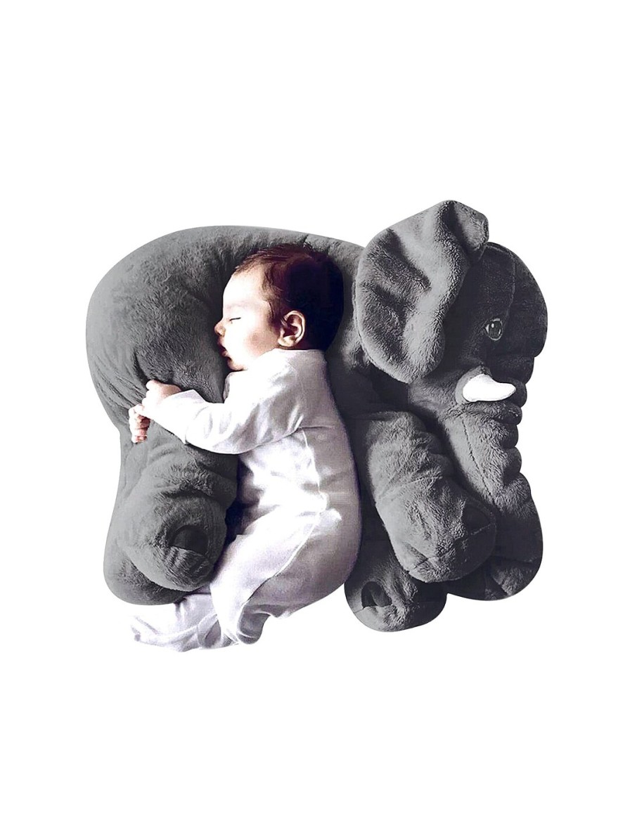 Kids DearJoy Soft Toys | Buy Dearjoy Kids Grey & White Cotton Elephant Shaped Baby Pillow Toy - Toys And Games For Unisex Kids