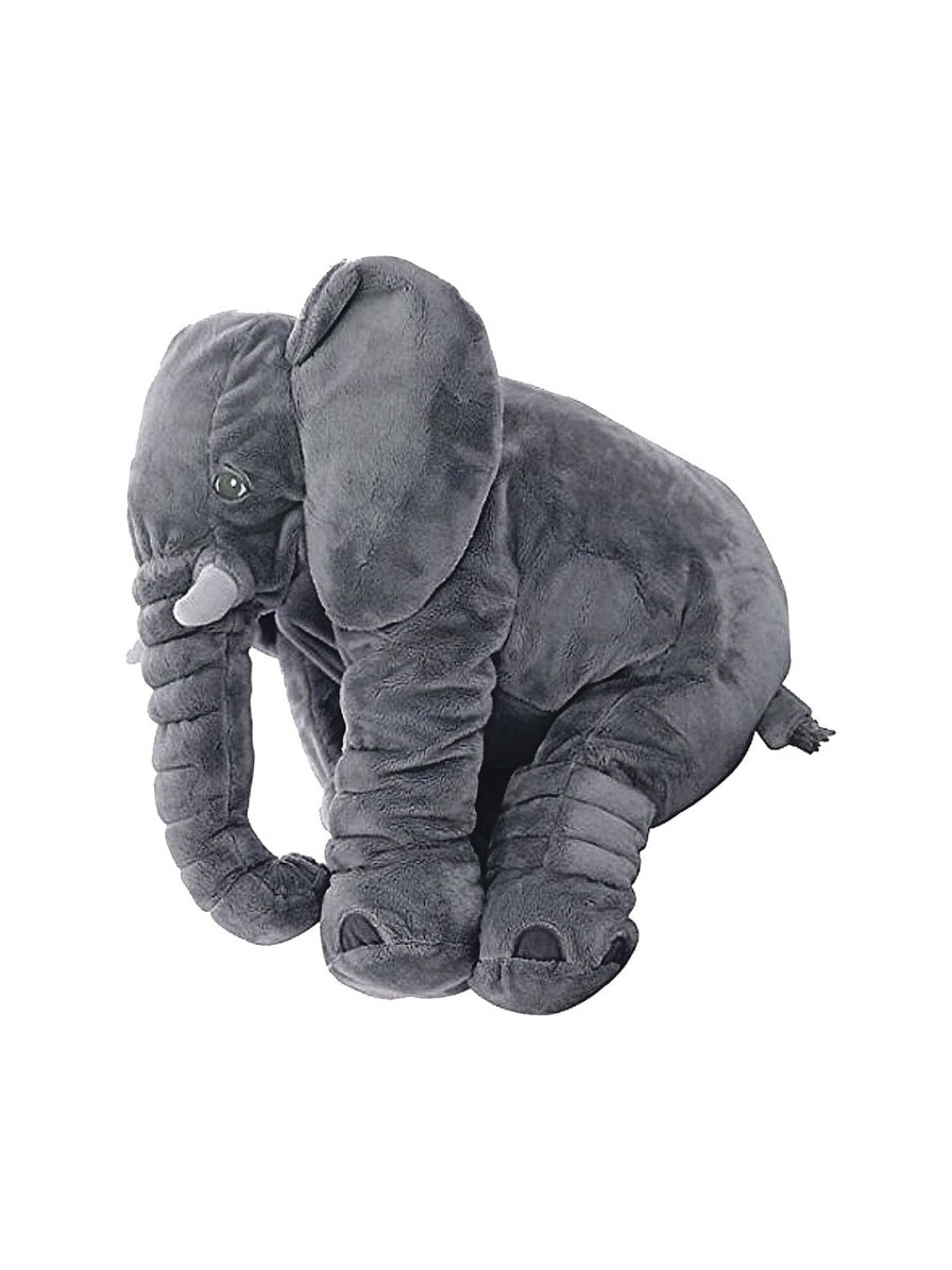 Kids DearJoy Soft Toys | Buy Dearjoy Kids Grey & White Cotton Elephant Shaped Baby Pillow Toy - Toys And Games For Unisex Kids