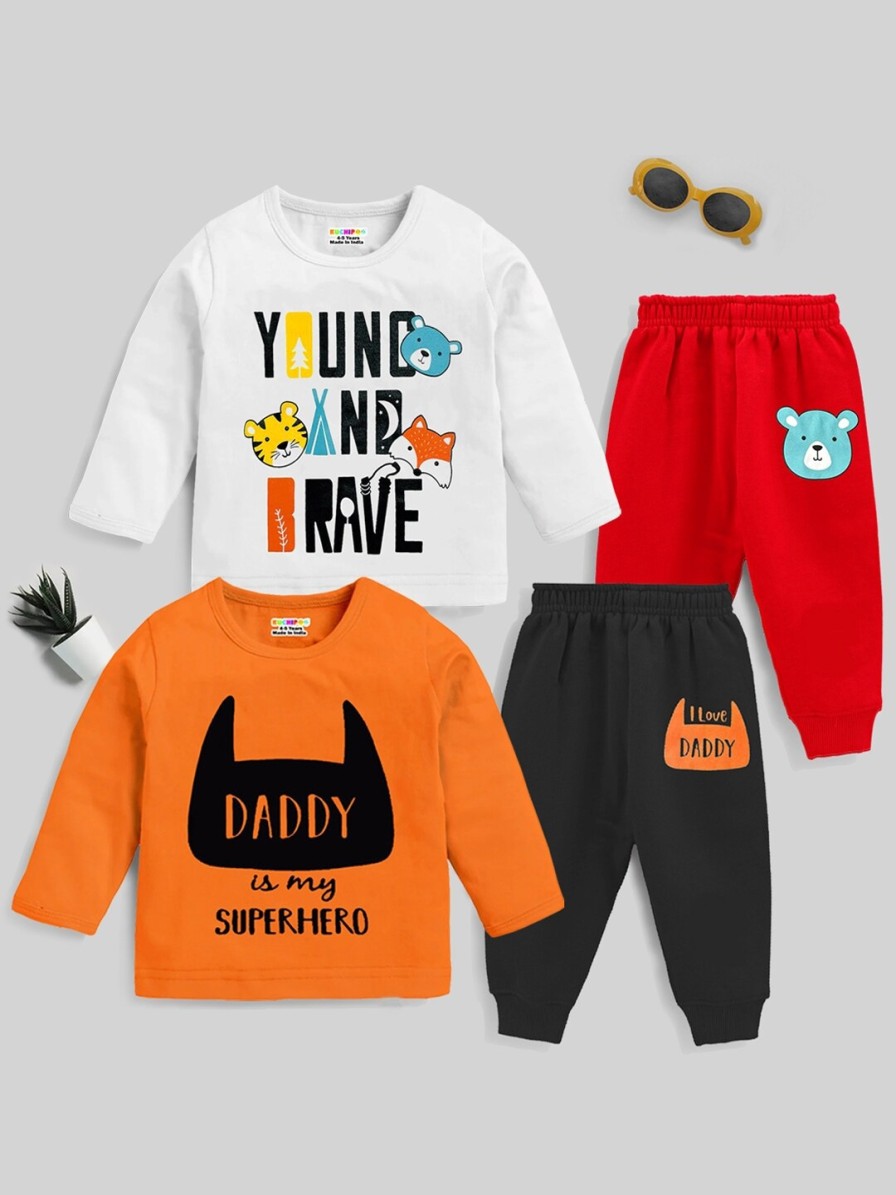 Kids KUCHIPOO Nightwear & Loungewear | Buy Kuchipoo Boys Pack Of 2 Printed Night Suits - Apparel For Boys