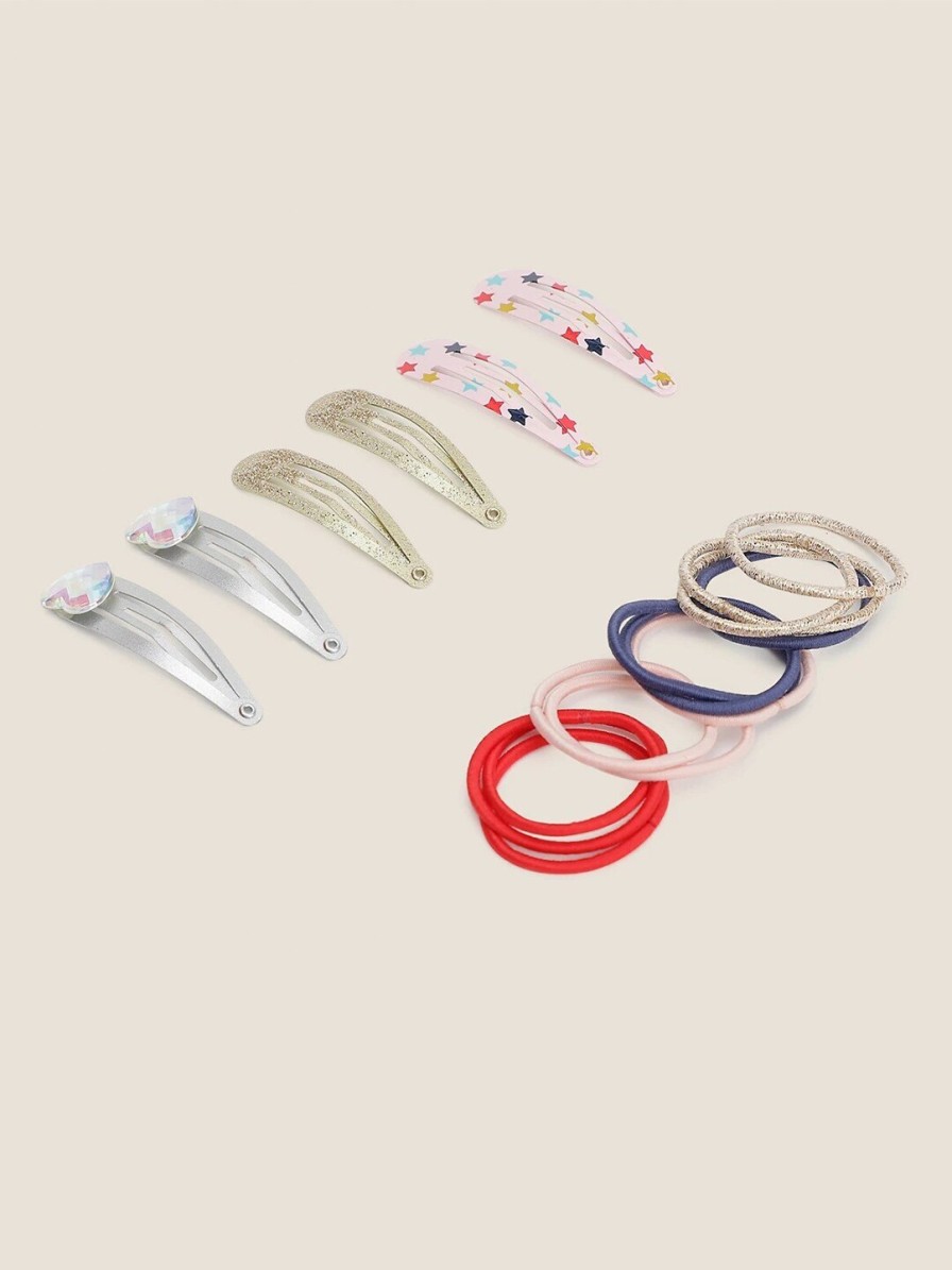 Kids Marks & Spencer Jewellery & Hair Accessory | Buy Marks & Spencer Girls Set Of 7 Ponytail Holders & Tic Tac Hair Clips - Accessories For Girls