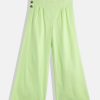 Kids HERE&NOW Jeans, Trousers & Capris | Buy Here&Now Girls Lime Green Comfort Loose Fit Cotton Low Rise Trousers - Apparel For Girls