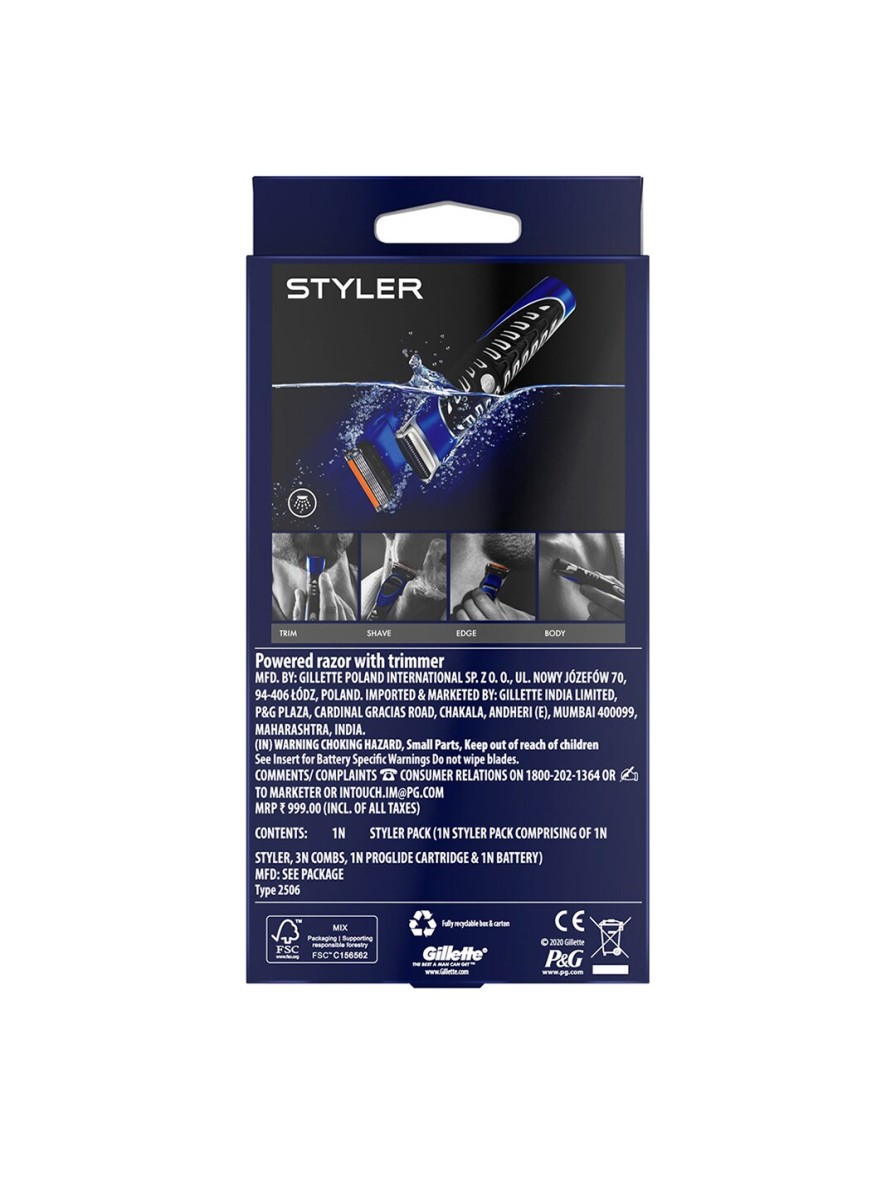 Men Gillette Trimmers | Buy Gillette Fusion Proglide 4 In 1 Styler For Shaving, Beard Edging & Body Hair Trimming - Personal Care For Men