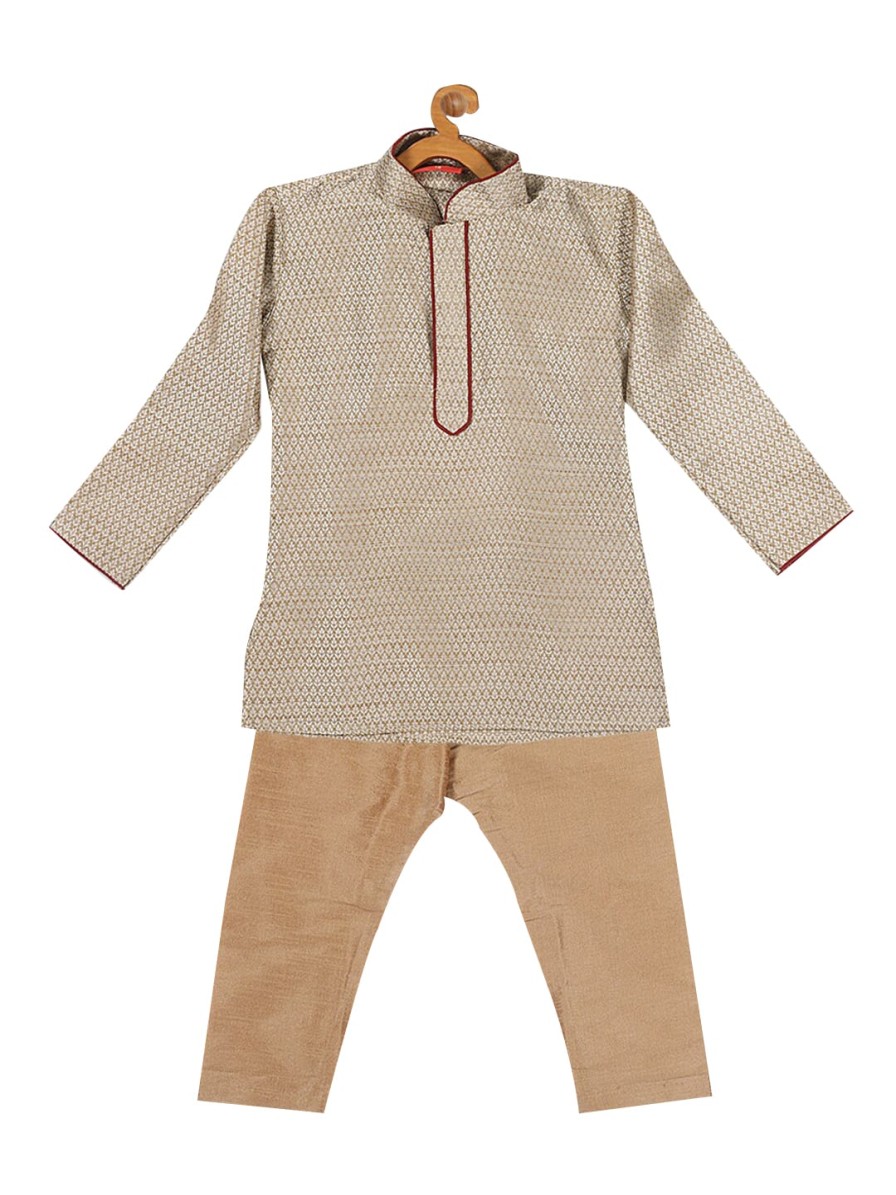 Kids VASTRAMAY SISHU Ethnic Wear | Buy Vastramay Sishu Boys Woven Kurta With Pyjama - Apparel For Boys