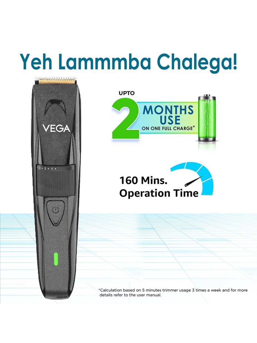 Men VEGA Trimmers | Buy Vega Men P2 Battery Powered Beard Trimmer With 160Min Runtime & 40 Length Settings Vhth 26 - Personal Care For Men