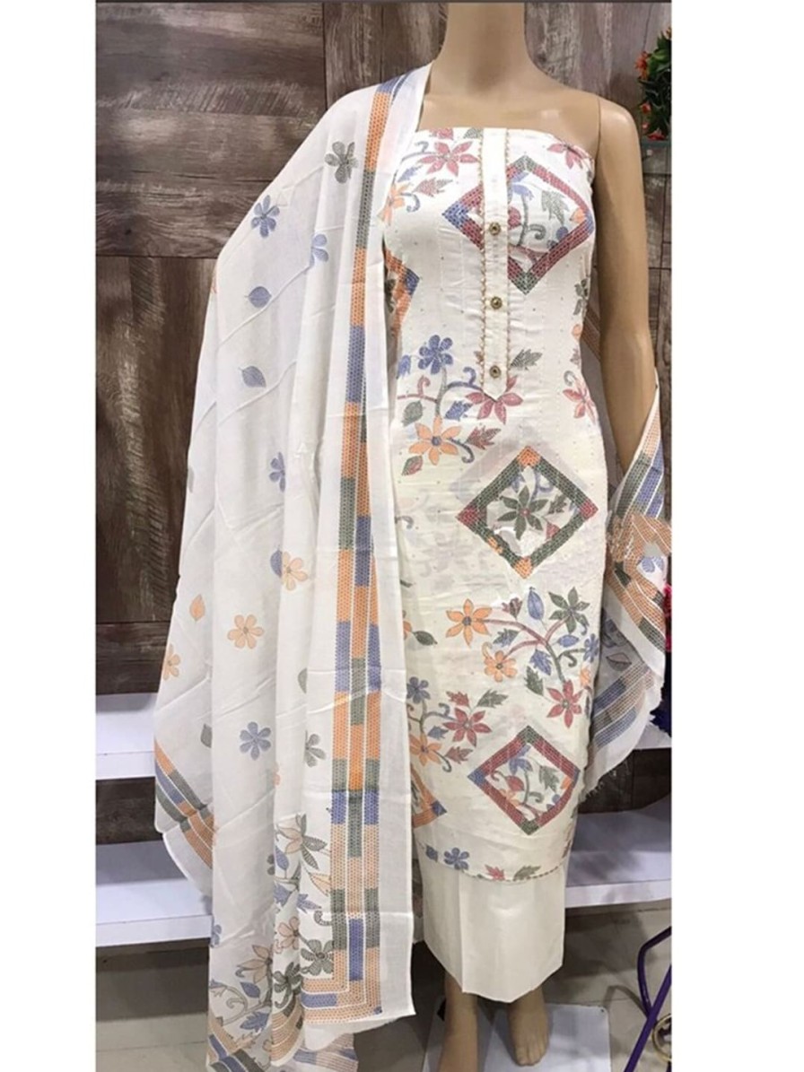 Women SALWAR STUDIO Dress Materials | Buy Salwar Studio Embroidered Pure Cotton Unstitched Dress Material - Apparel For Women