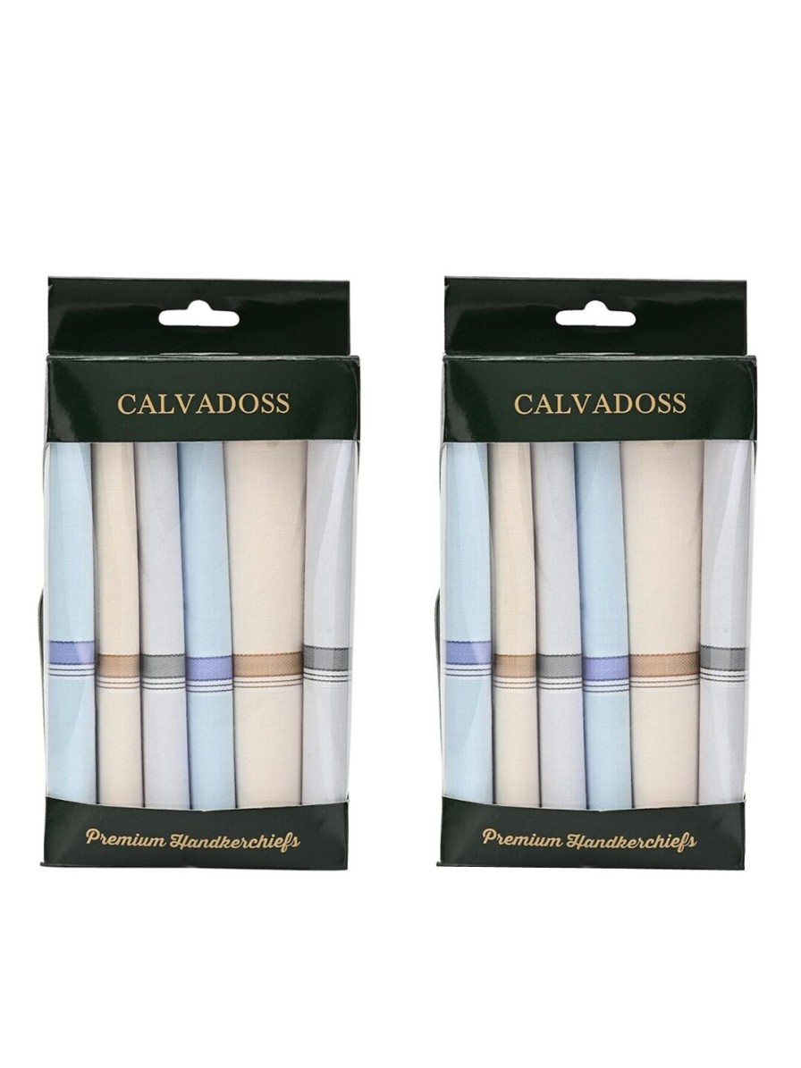 Men Calvadoss Accessory Gift Sets | Buy Calvadoss Set Of 12 Egyptian Cotton Ultra Premium Hankies - Accessories For Men