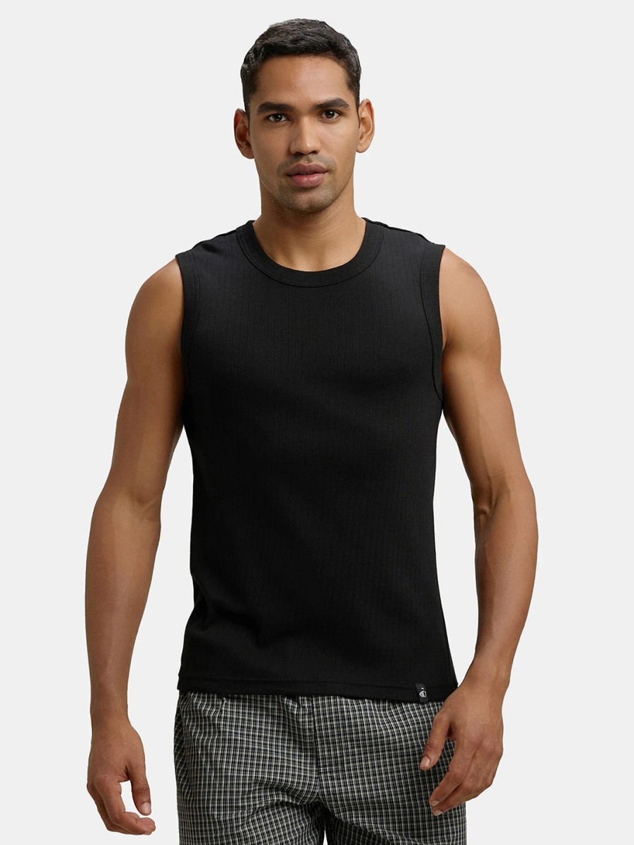 Men JocHot Active T-Shirts | Buy Jockey Men Super Combed Cotton Rib Solid Round Neck Muscle Vest 9930 - Apparel For Men