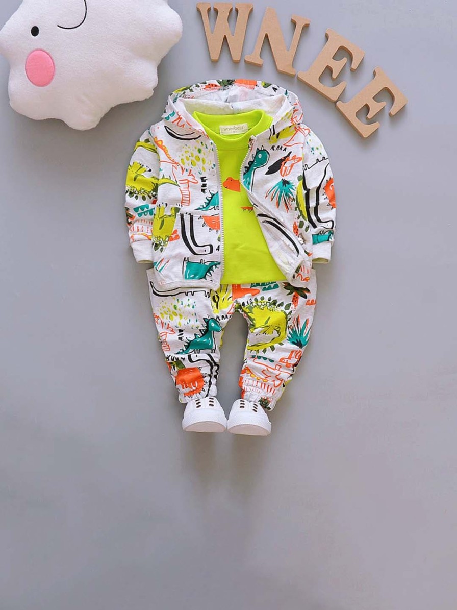 Kids Googo Gaaga Clothing Sets | Buy Googo Gaaga Boys Printed Hooded Pure Cotton Sweatshirt With Trousers - Apparel For Boys