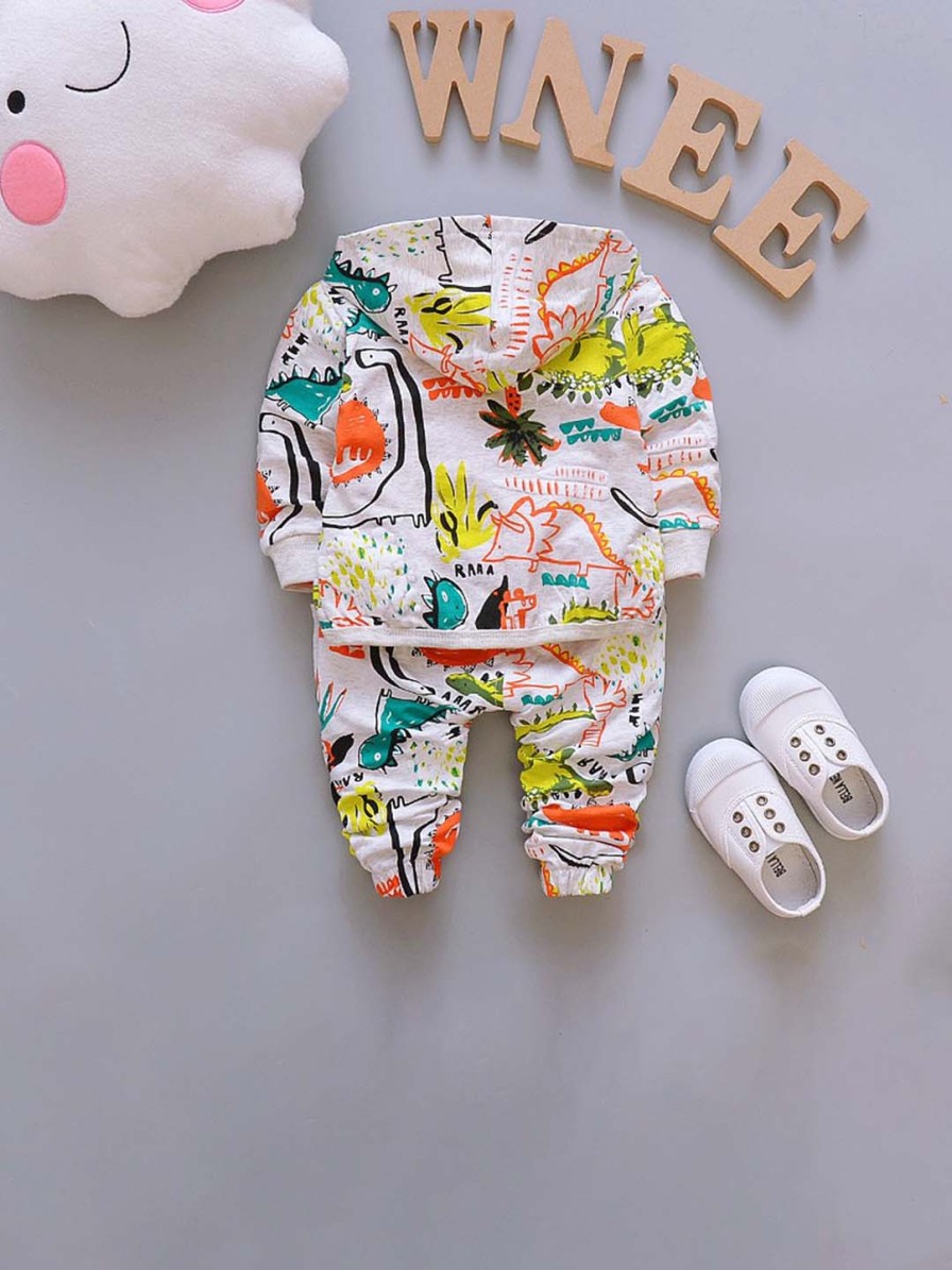 Kids Googo Gaaga Clothing Sets | Buy Googo Gaaga Boys Printed Hooded Pure Cotton Sweatshirt With Trousers - Apparel For Boys