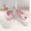 Kids Baby Moo Socks | Buy Baby Moo Infant Girls White & Pink Floral Embroidered Booties - Footwear For Girls