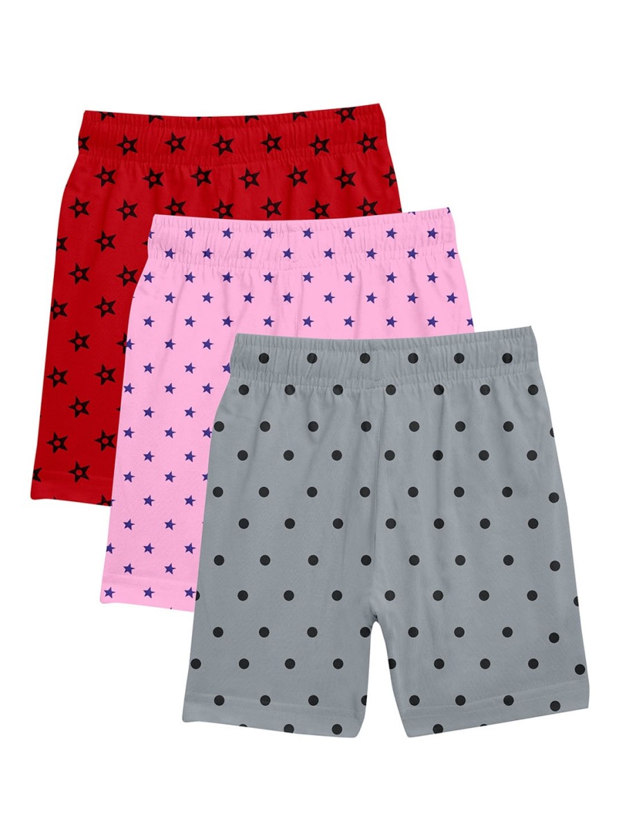 Kids BAESD Skirts & Shorts | Buy Baesd Girls Pack Of 3 Geometric Printed Pure Cotton Shorts - Apparel For Girls